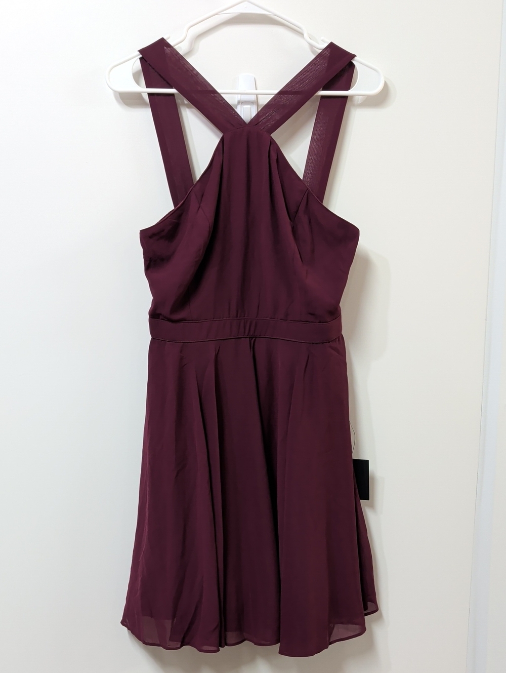 Lulu’s Burgundy Halter Skater Dress Size Large